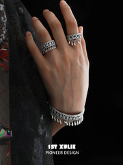 "MIAO" 925 Sterling Silver Miao Tribal Tie-Dye Statement Adjustable Ring - Image 11
