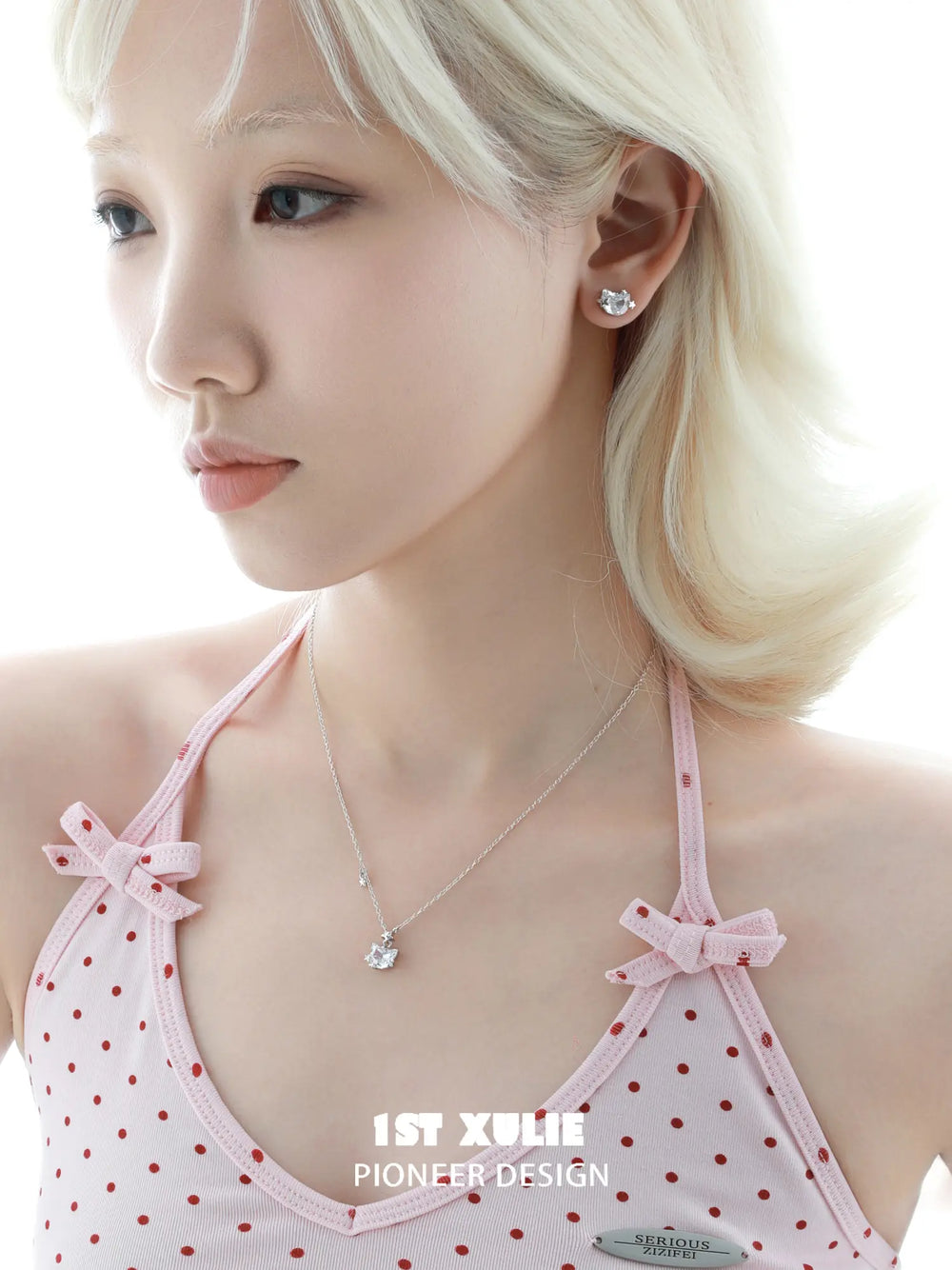 1ST XULIE Jewelry "Rainbow Cat" Sparkling Cat Pendant Necklace in 925 Sterling Silver - Angle View 2