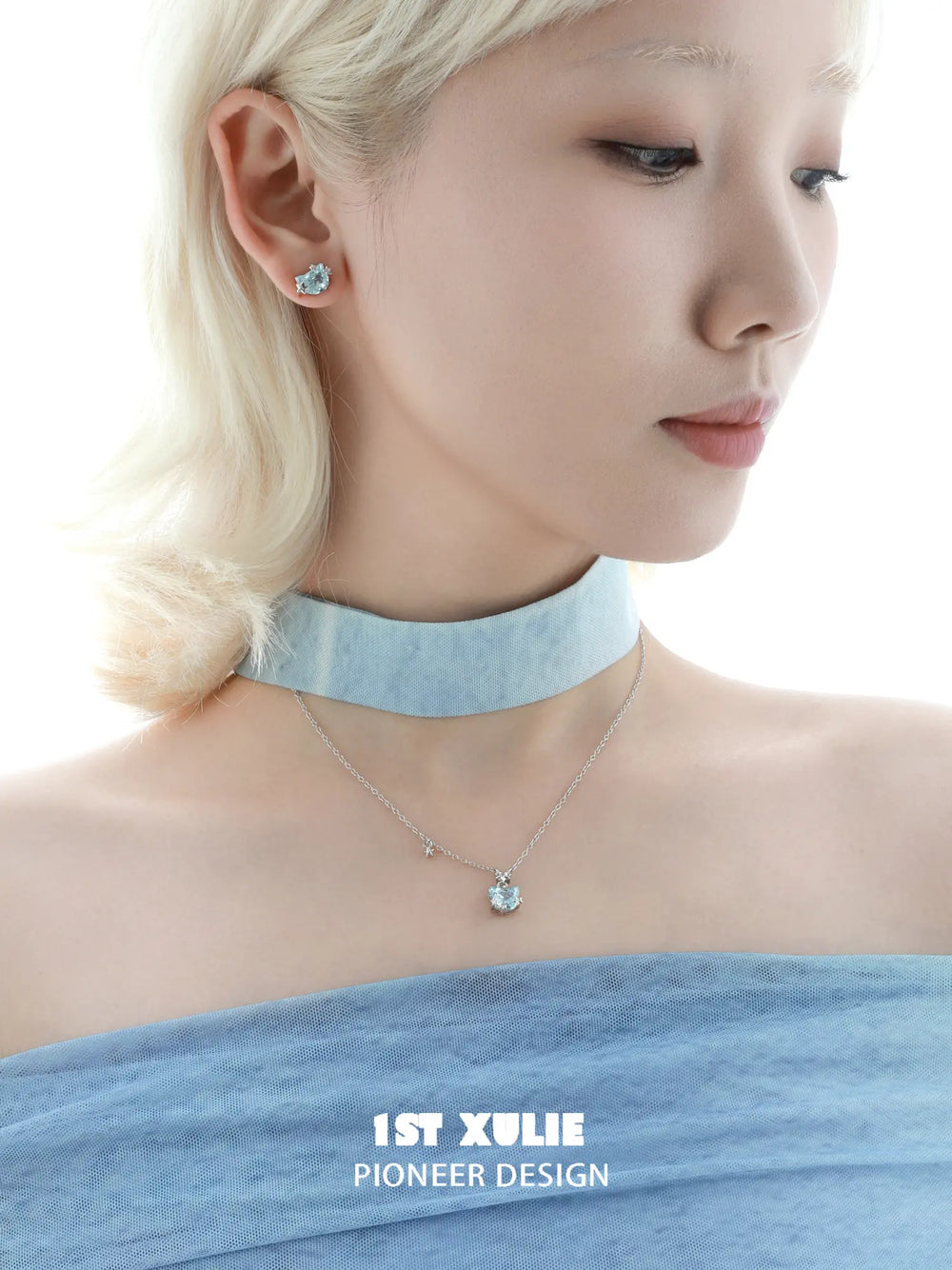 1ST XULIE Jewelry "Rainbow Cat" Sparkling Zirconia Cat Stud Earrings in 925 Sterling Silver - Product View