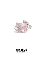 1ST XULIE Jewelry "Rainbow Cat" Sparkling Zirconia Cat Stud Earrings in 925 Sterling Silver - Size Comparison