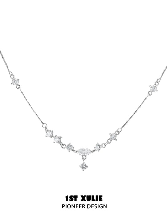 1ST XULIE "Silver Angel" Sparkling Zirconia Pendant Necklace in 925 Sterling Silver - Size Comparison