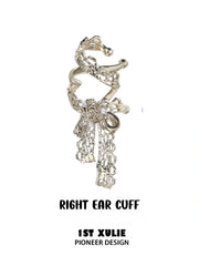 1ST XULIE Jewelry "Lace Rose" Vintage Bow Ear Cuffs in 18K Gold Plated - Angle 1