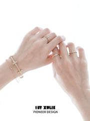 1ST XULIE Jewelry "Bastet" Vintage Fleur-de-lis Adjustable Ring in 925 Sterling Silver - Angle View 1