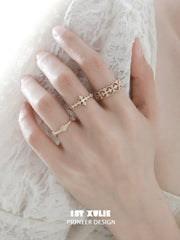 1ST XULIE Jewelry "Bastet" Vintage Fleur-de-lis Adjustable Ring in 925 Sterling Silver - Cross Motif Ring Detail