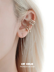 1ST XULIE "Bastet" Vintage Iris Ear Cuffs in Platinum Plated - Detail Shot