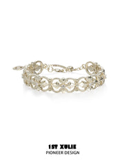 1ST XULIE Jewelry "Bastet" Vintage Iris Statement Bracelet in Brass - Side View