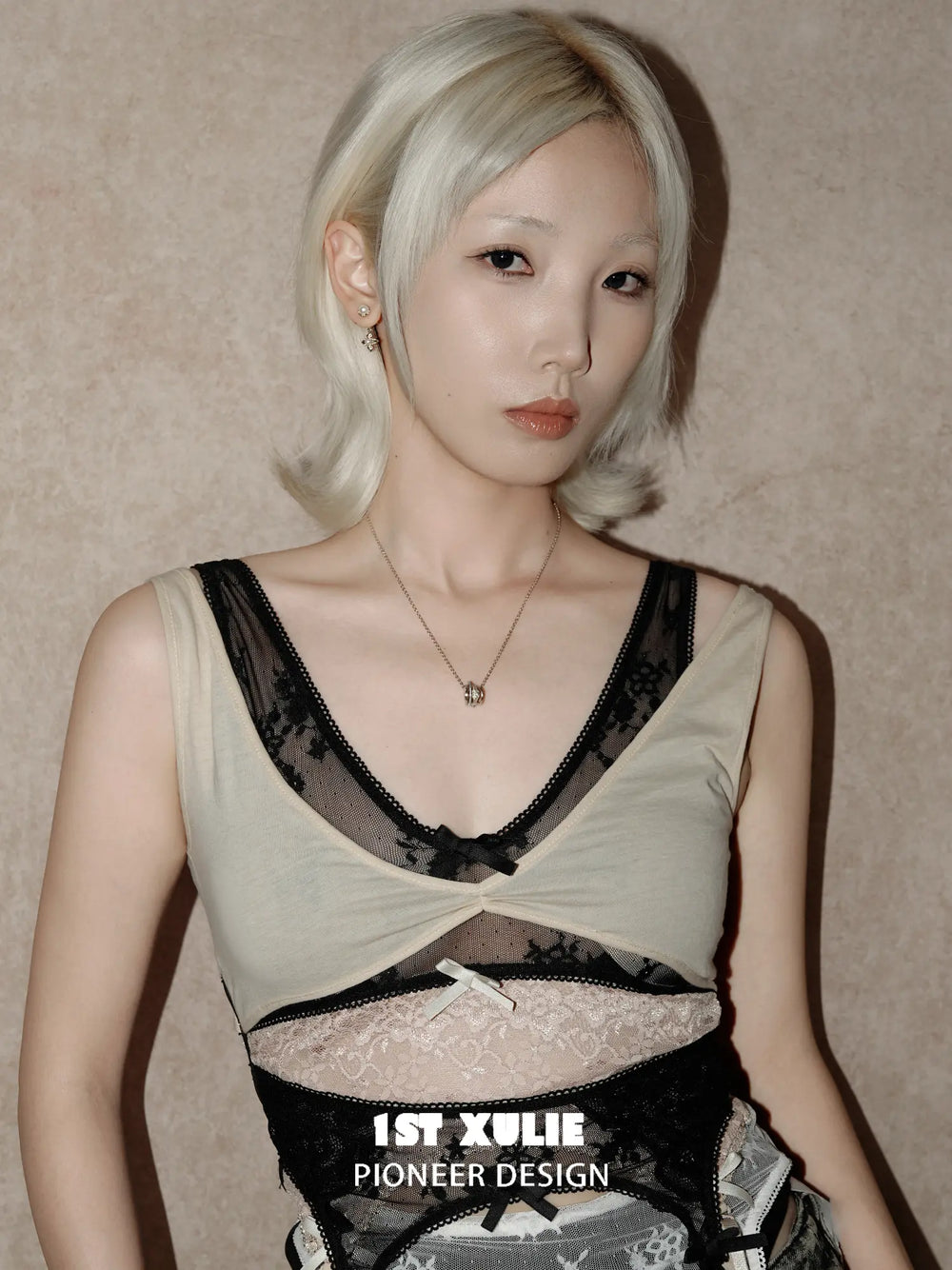 1ST XULIE Jewelry "Bastet" Vintage Iris Zirconia Pendant Necklace in 18K Gold Plated Brass - On Model