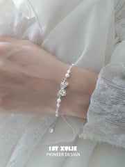 1ST XULIE Jewelry "STARLIGHT LACE" Vintage Lace Bowknot Bracelet in 925 Sterling Silver - Detail Shot