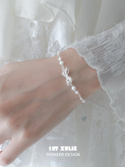 1ST XULIE Jewelry "STARLIGHT LACE" Vintage Lace Bowknot Bracelet in 925 Sterling Silver - Lifestyle Shot