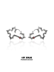 1ST XULIE Jewelry "Bastet" Vintage Zirconia Iris Cross Statement Stud Earrings - Size Comparison