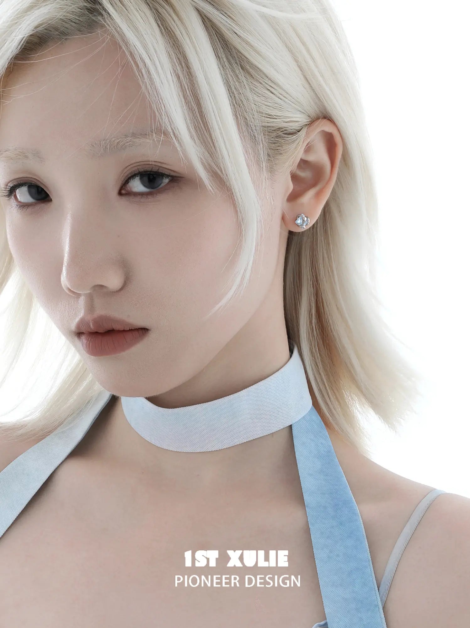 1ST XULIE Jewelry "Snake Bite" Zircon Rhombus Snake Stud Earrings in 925 Sterling Silver - On Model