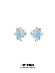 1ST XULIE Jewelry "Snake Bite" Zircon Rhombus Snake Stud Earrings in 925 Sterling Silver - Packaging View