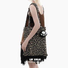 Halloween Revelry Sale Gift ③ -  Exclusive Leopard-Print Canvas Bag + Exclusive Handheld Mirror（Actual Payment of $459）