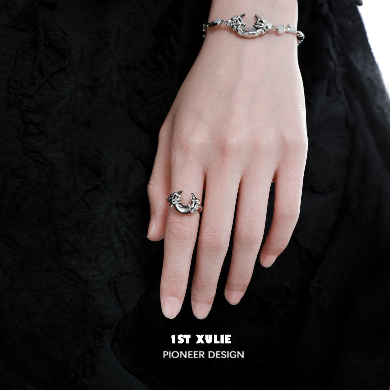 MYTH OF THE MOON Sterling Silver Adjustable Opening Ring™ - 1ST XULIE