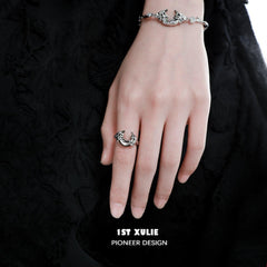 MYTH OF THE MOON Sterling Silver Adjustable Opening Ring™ - 1ST XULIE