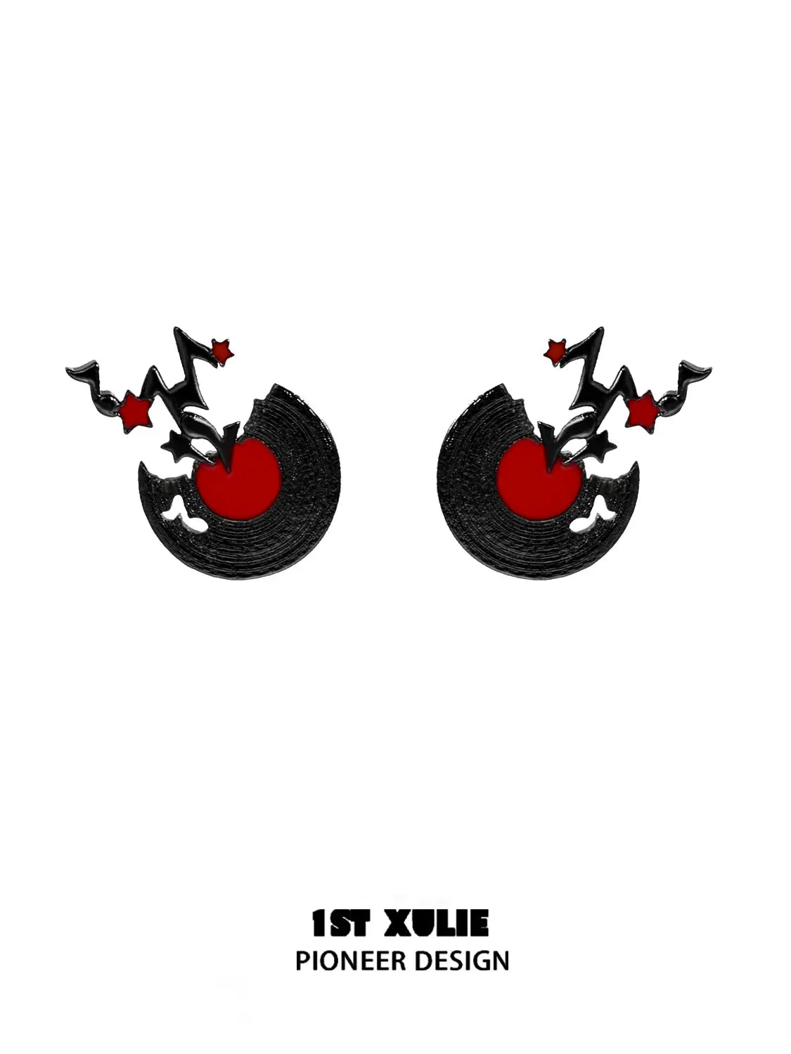 "VINYL" Platinum Plated Music Themed Vinyl Record Stud Earrings