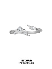 "Meteor" 925 Sterling Silver Dainty Meteor Trail Stacking Adjustable Ring - Image 14