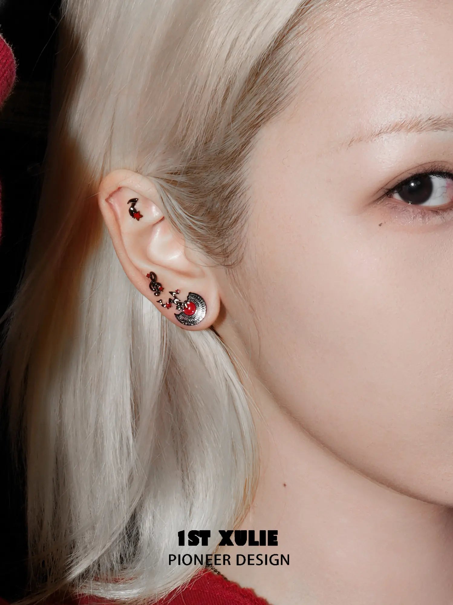 "VINYL" Platinum Plated Music Themed Vinyl Record Stud Earrings