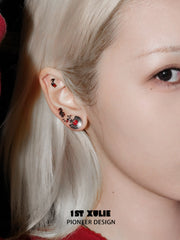 "VINYL" Platinum Plated Music Themed Vinyl Record Stud Earrings