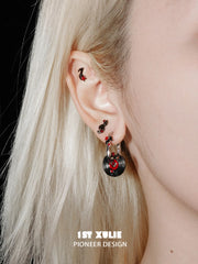 "VINYL" Platinum Plated Music Themed Vinyl Record Stud Earrings