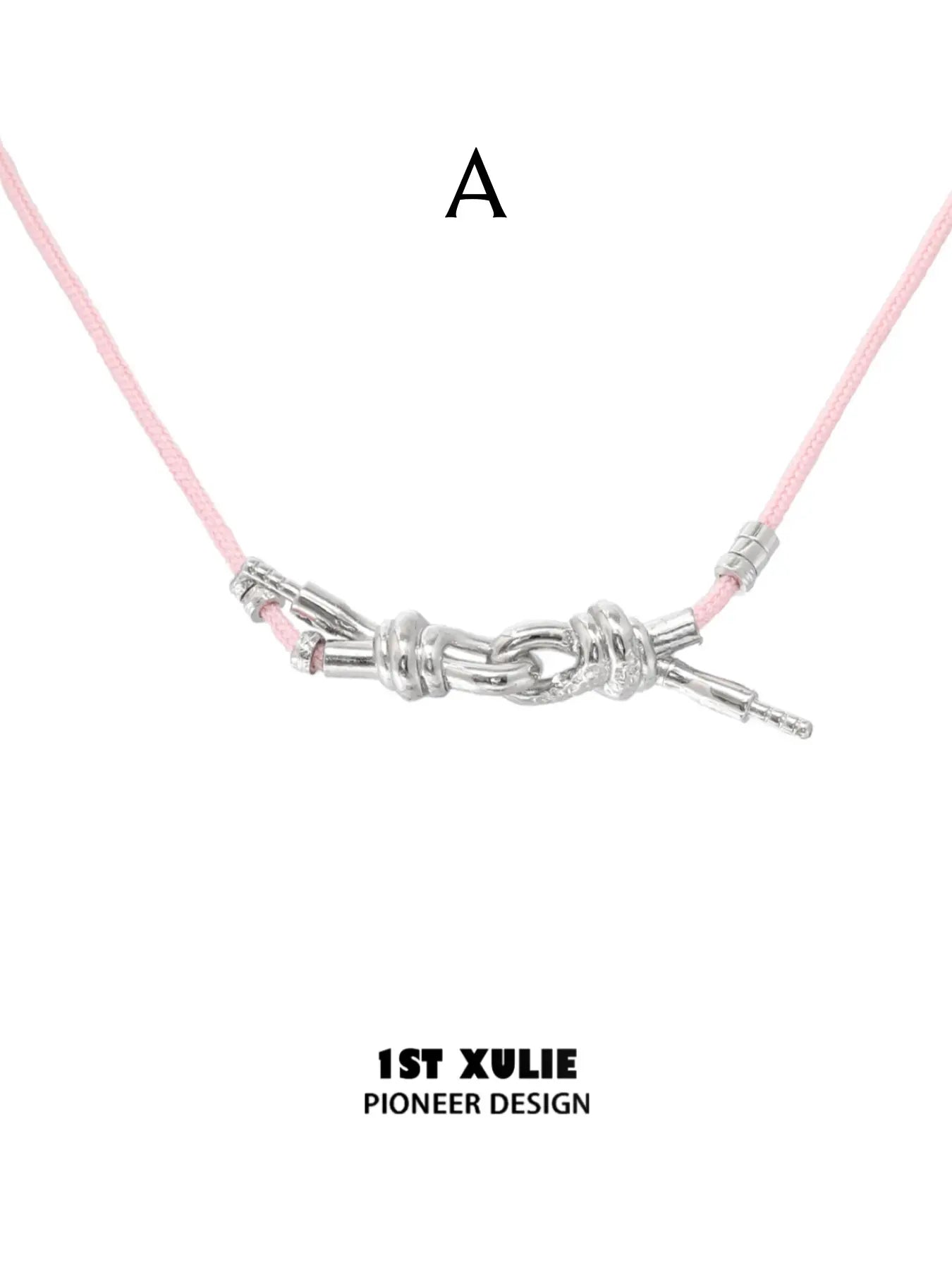 "MILLENNIUM SIGNAL" Rhodium Plated Y2K Bow Headphone Statement Pendant Necklace - Image 13