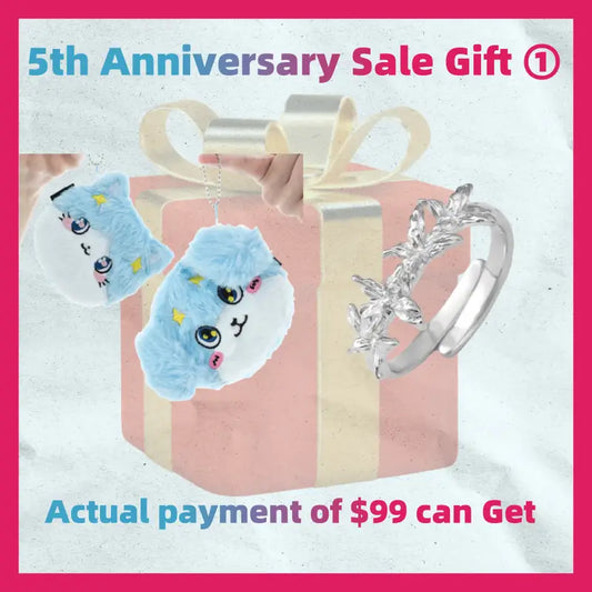 5주년 기념 세일 선물 ① - 무료 쥬얼리 선물 &amp; 플러시 수납 가방 (실제 결제 금액 $99)