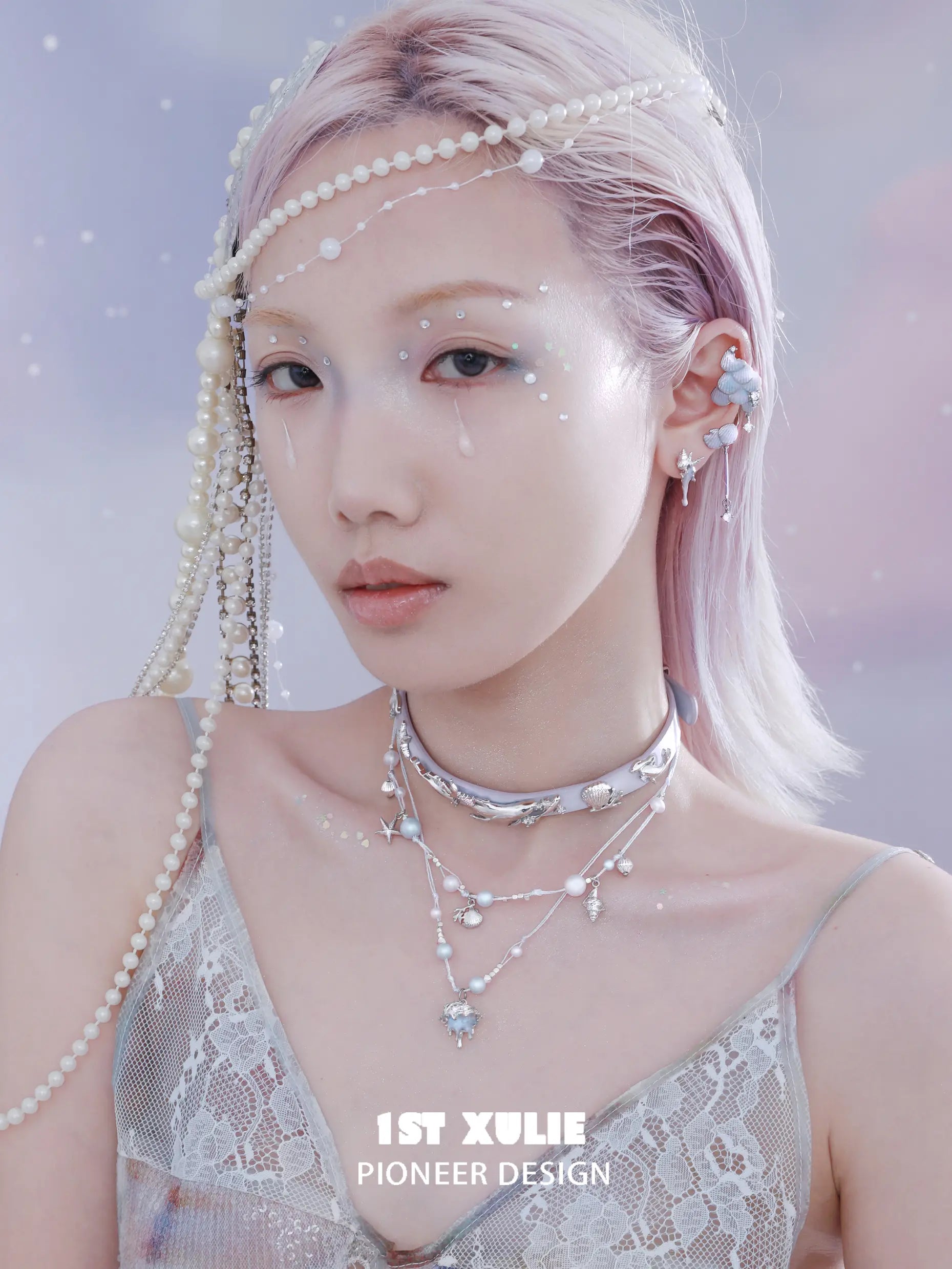 ATLANTIS 18K 플래티넘 도금 오션 월드 피쉬 스케일 이어커프 이어 클립™