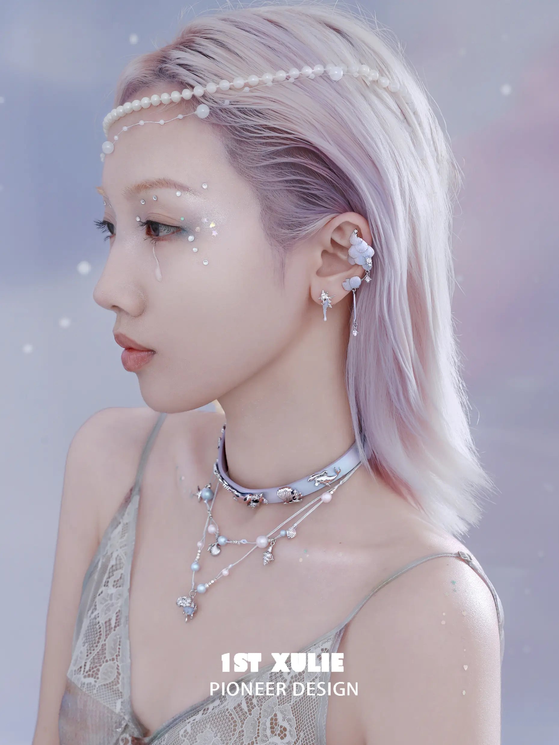 ATLANTIS Pears ＆ Leather Pull-Adjustable Double Layer Conch Choker Necklace™