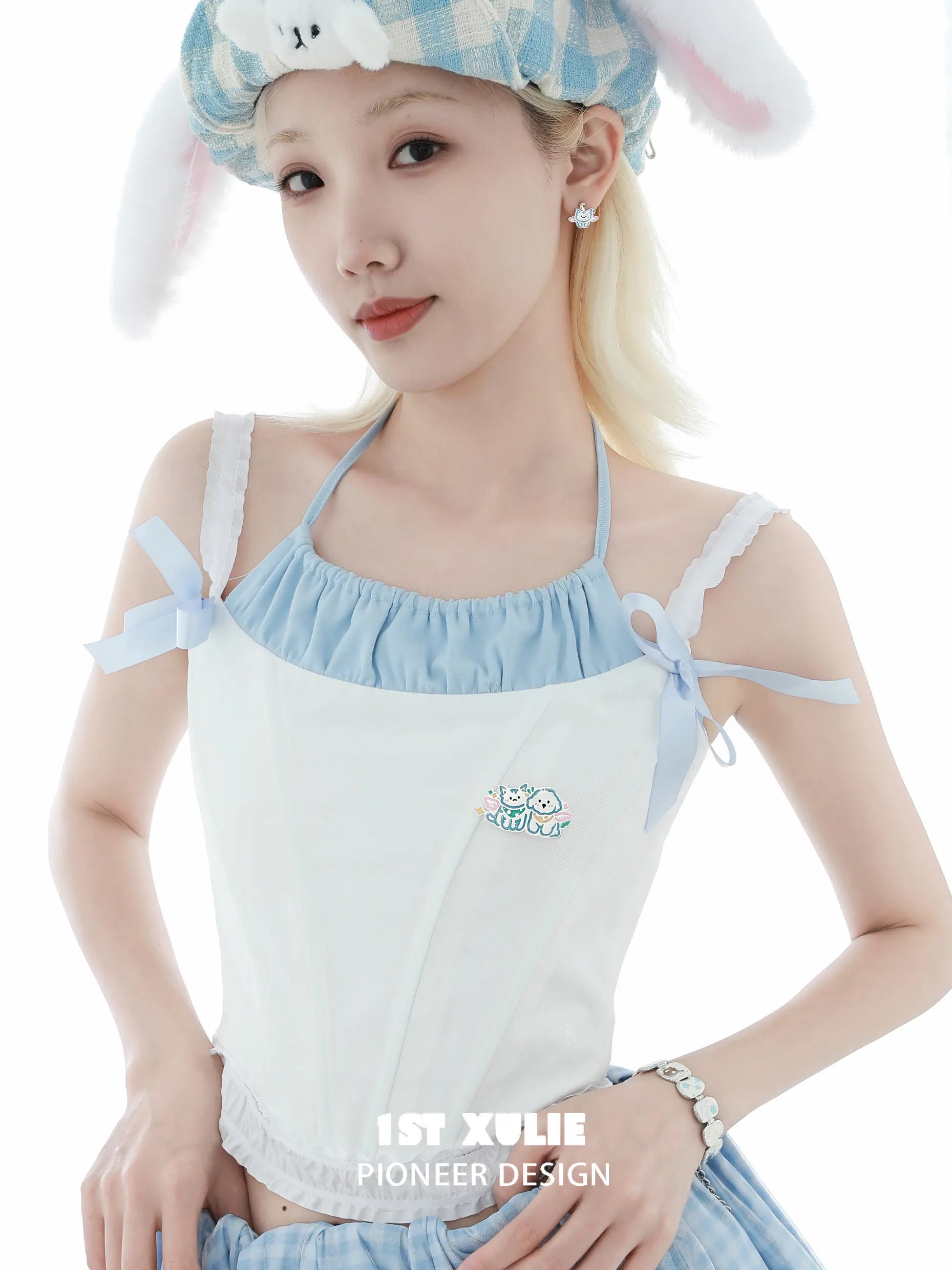앤젤 큐티 18k 플래티넘 도금 새끼 고양이 &amp; 강아지 브로치™