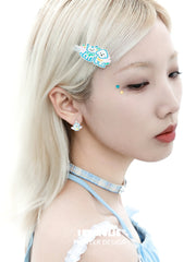 Angel Cuties 18k Platinum Plated Kitten ＆ Puppy Hand-Painted Colorful Resin Hair Clip™