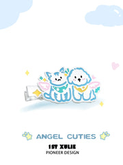Angel Cuties 18k Platinum Plated Kitten ＆ Puppy Hand-Painted Colorful Resin Hair Clip™