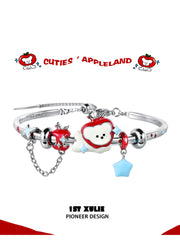 Cuties' Appleland 18k Platinum Plated Kitten ＆ Puppy Bangle Bracelet™