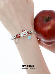 Cuties' Appleland 18k Platinum Plated Kitten ＆ Puppy Bangle Bracelet™