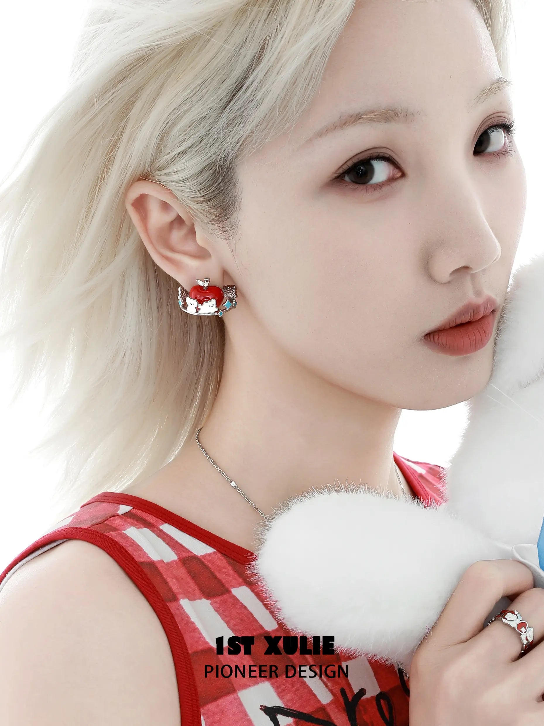 큐티즈 애플랜드 18k 플래티넘 도금 새끼 고양이 &amp; 강아지 귀걸이™