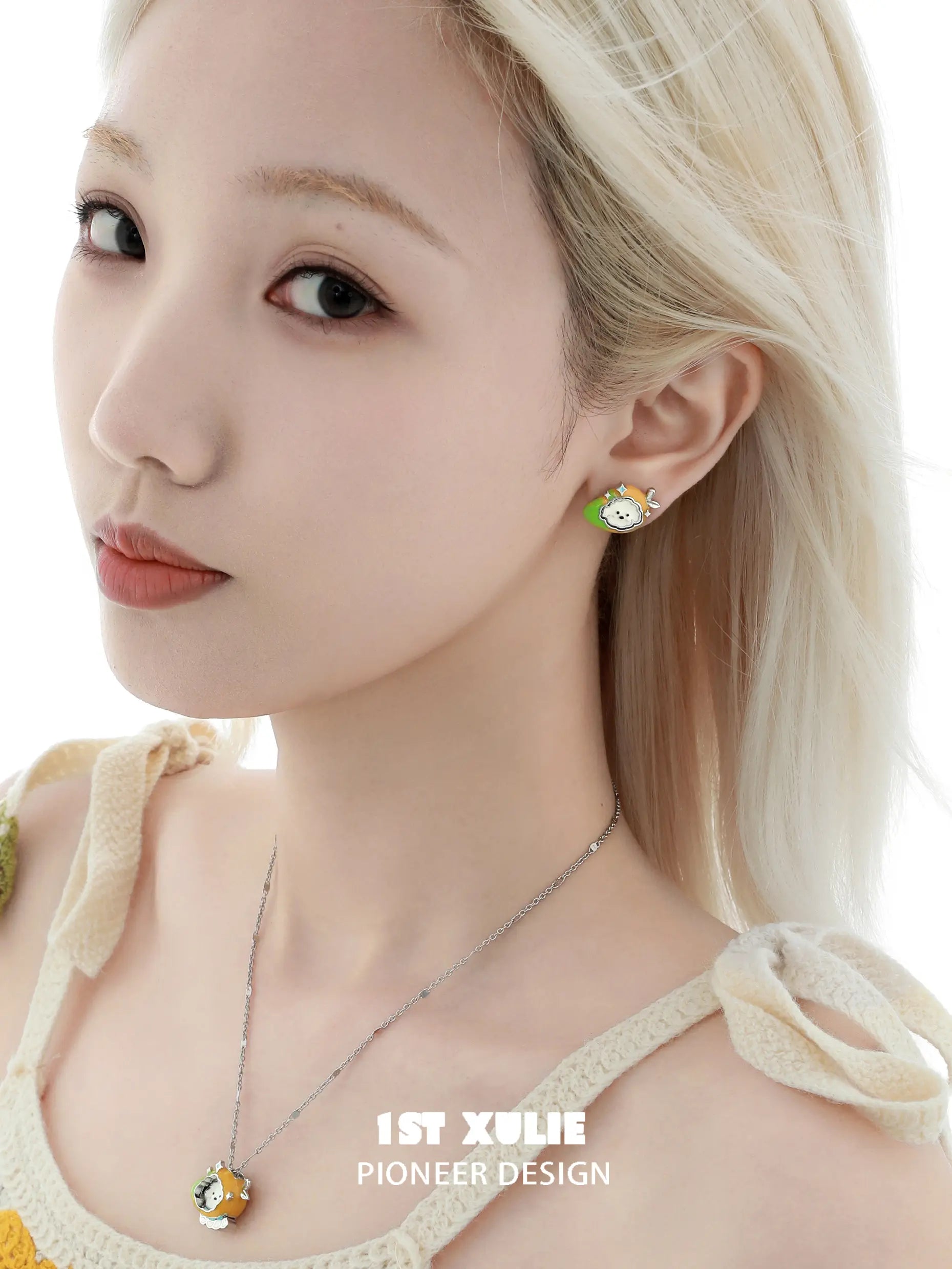 큐티즈 애플랜드 S925 퍼피 교체 가능 스터드 귀걸이™