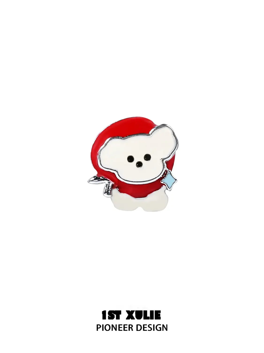 큐티즈 애플랜드 S925 스털링 실버 애플 퍼피 레드 스터드 귀걸이™