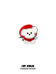 Cuties' Appleland S925 Sterling Silver Apple Puppy Red Stud Earrings™