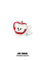 Cuties' Appleland S925 Sterling Silver Apple Puppy Red Stud Earrings™