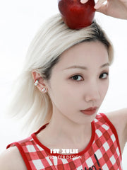 Cuties' Appleland S925 Sterling Silver Apple Puppy Red Stud Earrings™