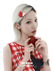 Cuties' Appleland S925 Sterling Silver Apple Puppy Red Stud Earrings™