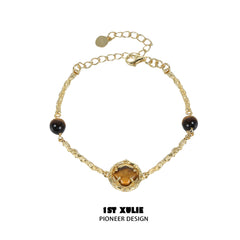Desert Sunset 18K Gold Plated S925 Sterling Silver Tiger's Eye Vintage Bracelet™