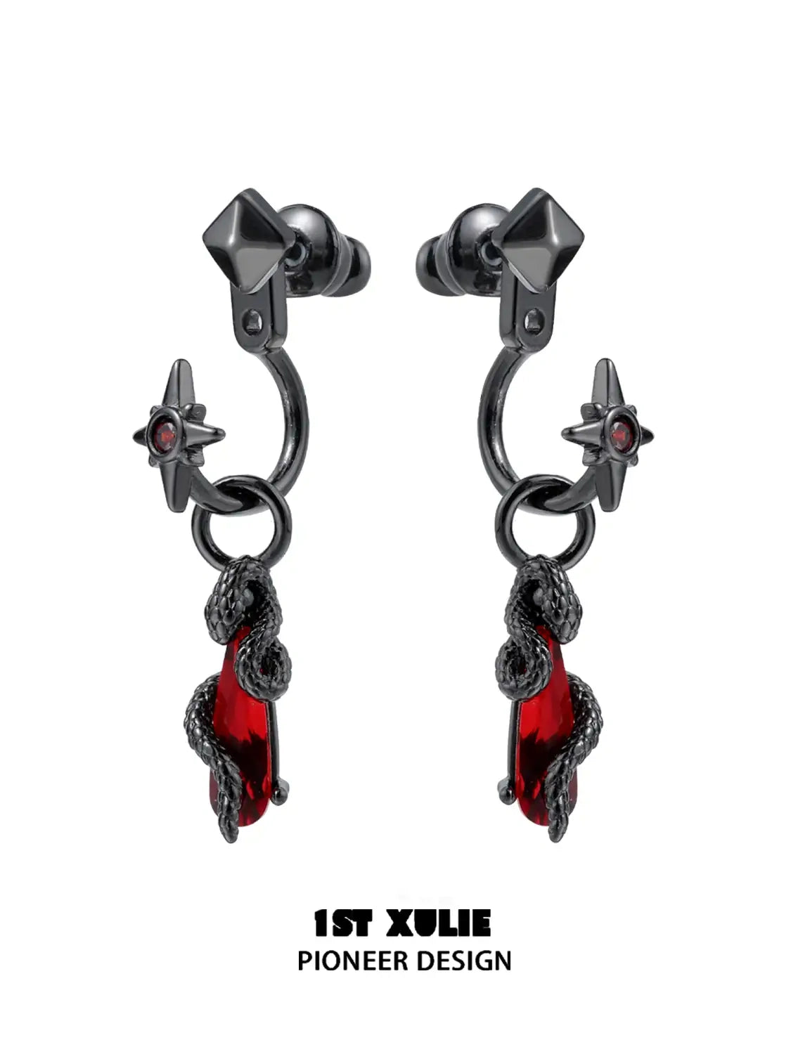 포비든 러브 S925 스네이크 &amp; 레드 크리스털 스터드 귀걸이™