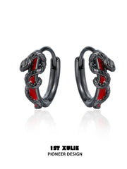 Forbidden Love S925 Snake ＆ Red Crystal Stud Earrings™