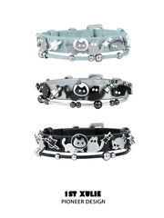 Ghosts Black Cat 18K Black Gold Plated Leather Bracelet™