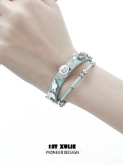 Ghosts Black Cat 18K Black Gold Plated Leather Bracelet™