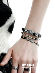 Ghosts Black Cat 18K Black Gold Plated Leather Bracelet™