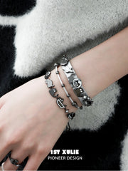 Ghosts Black Cat 18K Black Gold Plated Leather Bracelet™