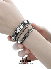 Ghosts Black Cat 18K Black Gold Plated Leather Bracelet™