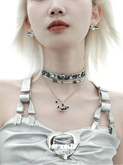 Ghosts Black Cat 18K Black Gold Plated Leather Choker Necklace™