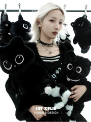 Ghosts Black Cat 18K Black Gold Plated Leather Choker Necklace™